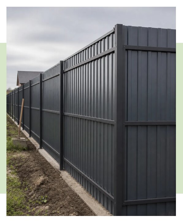 Двухсторонний забор из профнастила под ключ в Воронеже